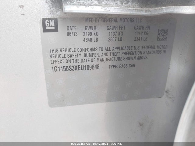 Chevrolet IMPALA 2LZ 2014 1G1155S3XEU109648 Image 9