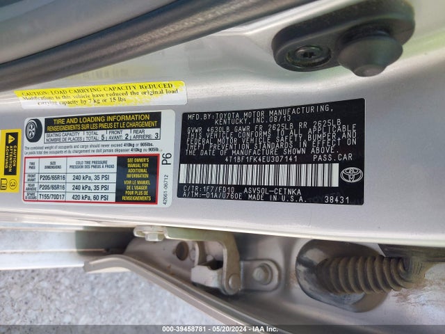 Toyota CAMRY LE 2014 4T1BF1FK4EU307141 Image 9