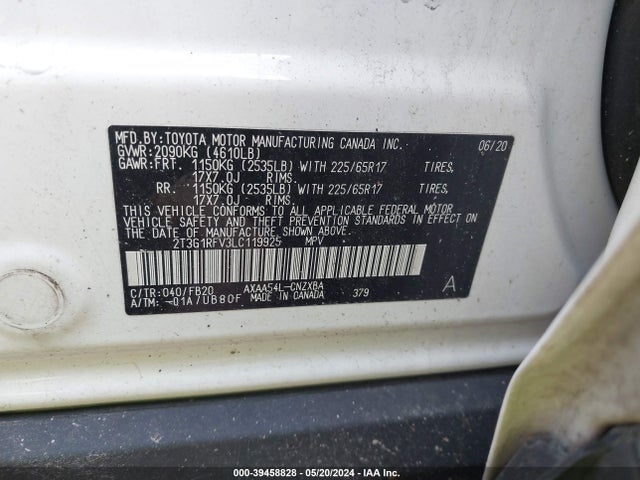 Toyota RAV4 LE 2020 2T3G1RFV3LC119925 Image 9