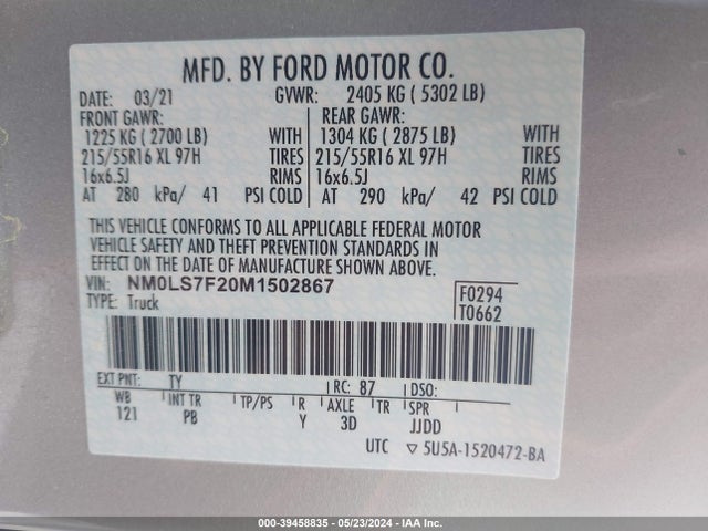 Ford Transit Connect Xlt 2021 NM0LS7F20M1502867 Image 9