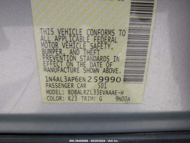Nissan Altima 2.5 S 2014 1N4AL3AP6EN259990 Image 9