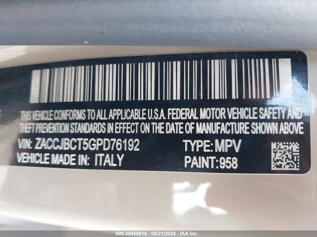 ZACCJBCT5GPD76192 Jeep Renegade Trailhawk