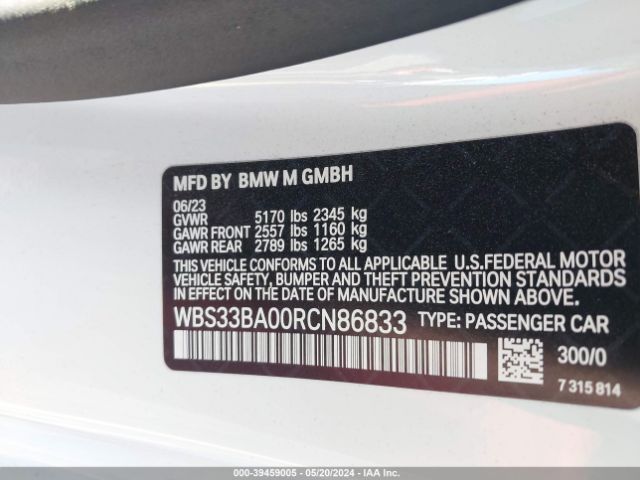 WBS33BA00RCN86833 BMW M4 Competition Xdrive