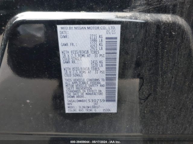 5N1AL0MM8FC530759 Infiniti QX60