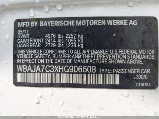 WBAJA7C3XHG906608 BMW 530i Xdrive