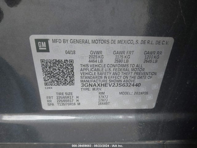Chevrolet EQUINOX LS 2018 3GNAXHEV2JS632440 Image 9