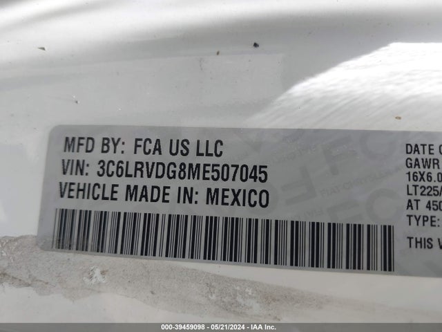 3C6LRVDG8ME507045 RAM Promaster 2500 High Roof 159 Wb