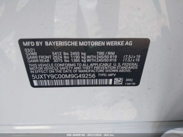 5UXTY9C00M9G49256 BMW X3 M40i