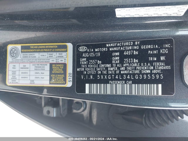 KIA Optima Lx 2020 5XXGT4L34LG395595 Image 9