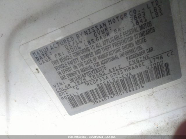 3N1AB7AP2GY283376 Nissan SENTRA S