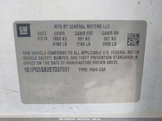 Chevrolet CRUZE LTZ 2014 1G1PG5SB2E7337931 Image 9