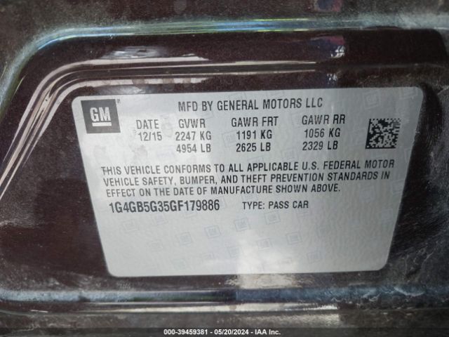 1G4GB5G35GF179886 Buick Lacrosse Leather