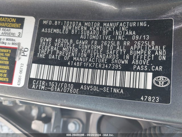 Toyota CAMRY LE 2014 4T4BF1FK7ER347395 Image 9