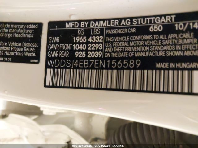 WDDSJ4EB7EN156589 Mercedes-Benz CLA 250