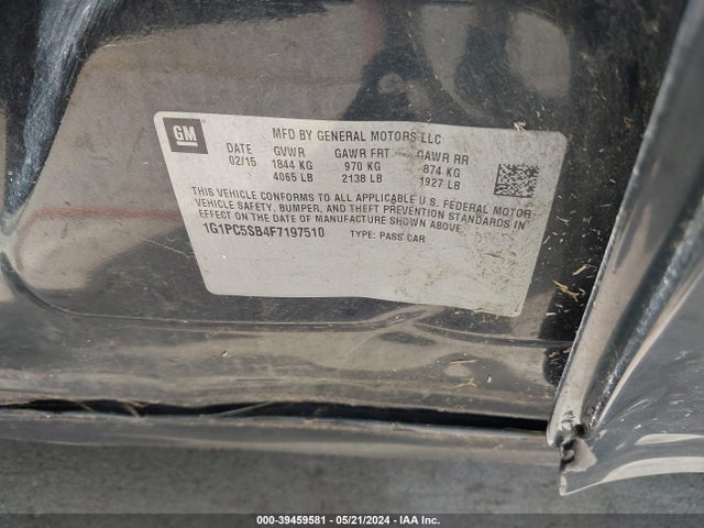Chevrolet Cruze 1lt Auto 2015 1G1PC5SB4F7197510 Image 9