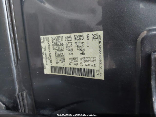 Nissan ARMADA SV 2014 5N1BA0ND1EN604387 Image 9