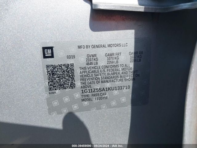 1G11Z5SA1KU133710 Chevrolet IMPALA LT