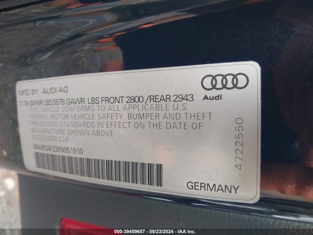 Audi A7 55 Premium 2019 WAUR2AF22KN051910 Image 9
