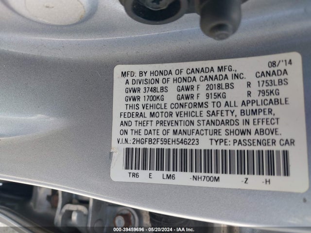 Honda Civic Lx 2014 2HGFB2F59EH546223 Image 9