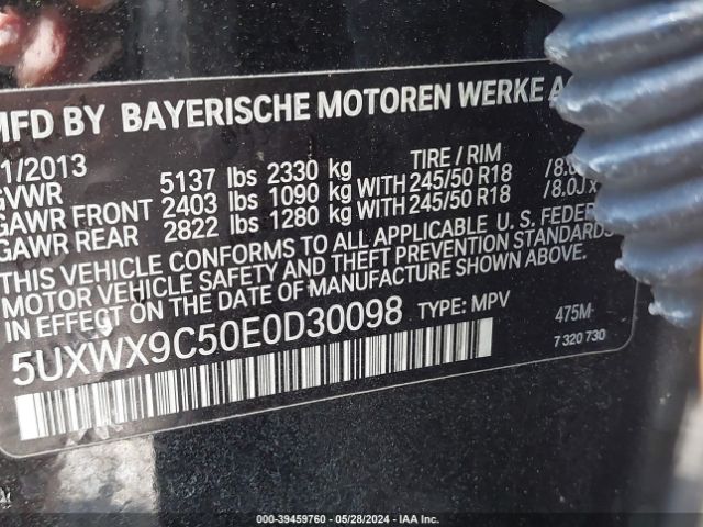 5UXWX9C50E0D30098 BMW X3 Xdrive28i