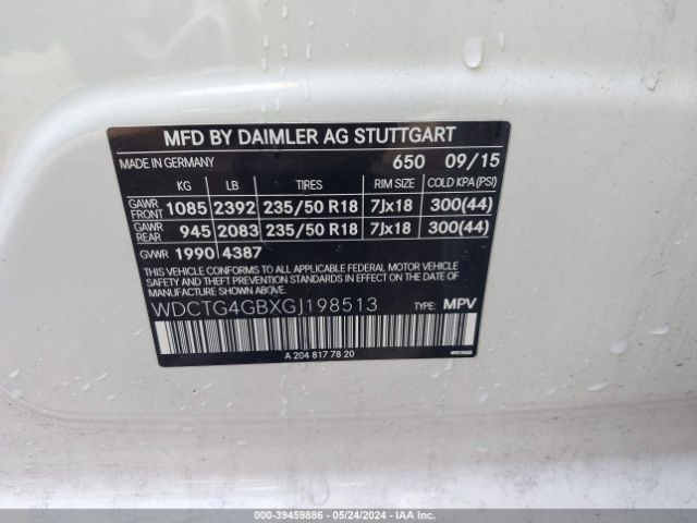 WDCTG4GBXGJ198513 Mercedes-Benz Gla 250 4matic