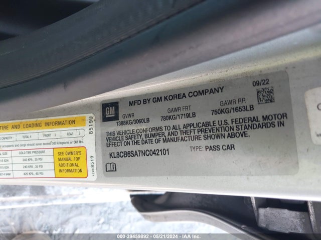 Chevrolet Spark Fwd Ls Automatic 2022 KL8CB6SA7NC042101 Image 9