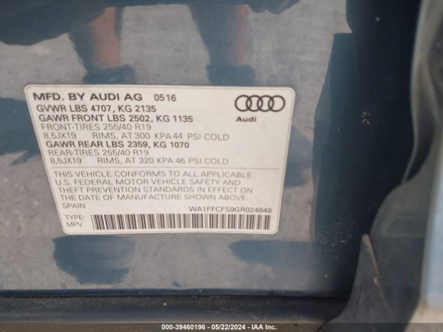 2016 AUDI Q3 WA1FFCFS9GR024848 Photo 8