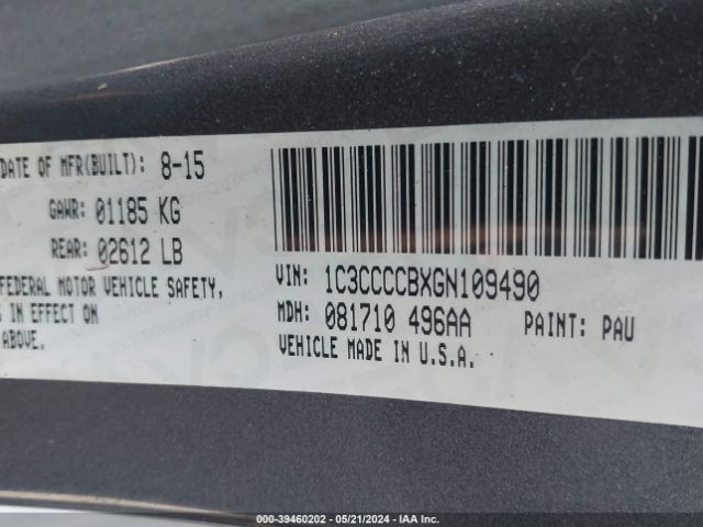 1C3CCCCBXGN109490 Chrysler 200 C