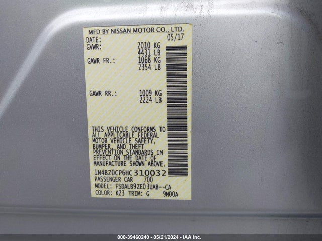 Nissan LEAF S 2017 1N4BZ0CP6HC310032 Image 9