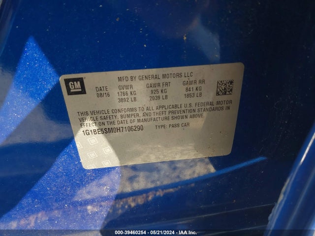 Chevrolet Cruze Lt Auto 2017 1G1BE5SM0H7106290 Image 9