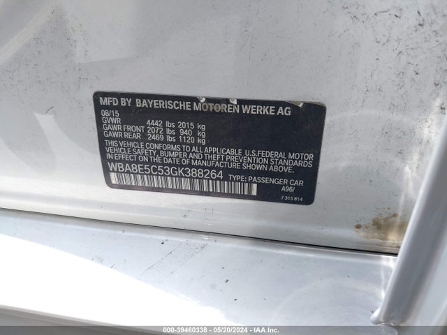 BMW 328D 2016 WBA8E5C53GK388264 Image 9