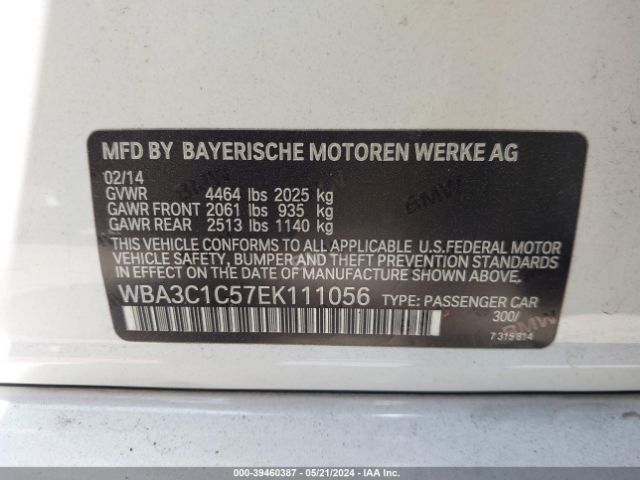 WBA3C1C57EK111056 BMW 328I