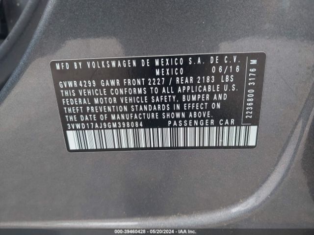 3VWD17AJ9GM398084 Volkswagen Jetta 1.8t Sport