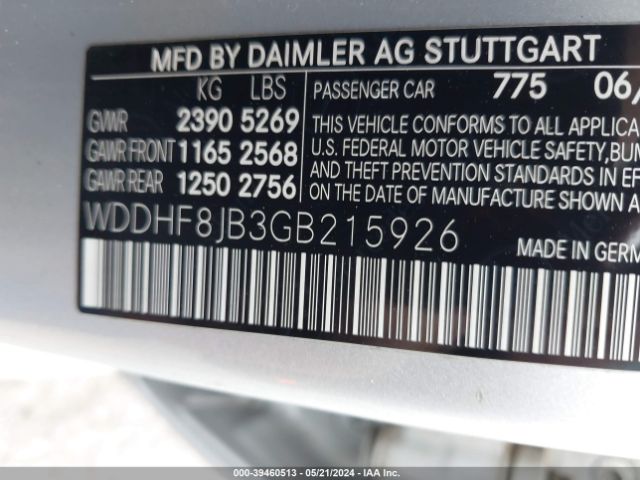 WDDHF8JB3GB215926 Mercedes-Benz E 350 4matic