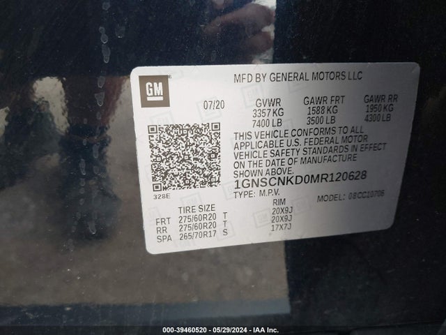 Chevrolet Tahoe 2wd Lt 2021 1GNSCNKD0MR120628 Image 9