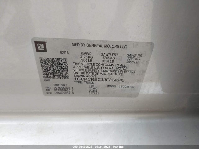 Chevrolet Silverado 1500 1lt 2018 1GCPCREC1JF214345 Image 9