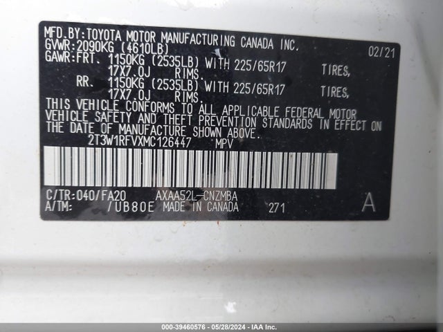 Toyota Rav4 Xle 2021 2T3W1RFVXMC126447 Image 9