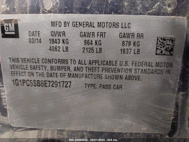 Chevrolet Cruze 1lt Auto 2014 1G1PC5SB8E7291727 Image 9