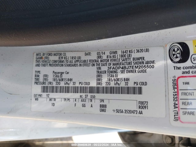 Ford FIESTA SE 2014 3FADP4BJ7EM205500 Image 9