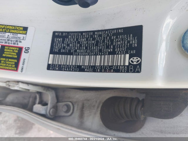 Toyota COROLLA LE 2017 5YFBURHE0HP704458 Image 9