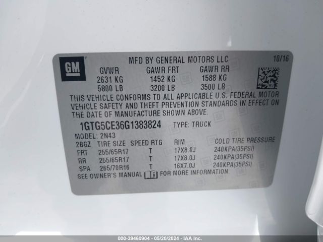 1GTG5CE36G1383824 GMC CANYON SLE
