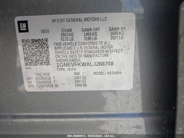 Chevrolet Traverse Awd Ls 2020 1GNEVFKWXLJ288708 Image 9