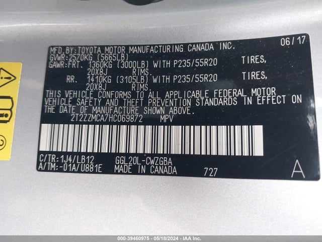 Lexus RX 350 2017 2T2ZZMCA7HC069872 Image 9