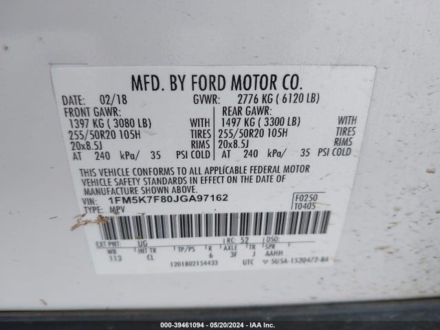 Ford Explorer Limited 2018 1FM5K7F80JGA97162 Image 9