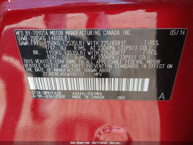 Toyota Rav4 Xle 2014 2T3RFREV6EW190131 Image 9