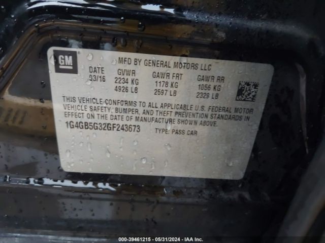 1G4GB5G32GF243673 Buick Lacrosse Leather