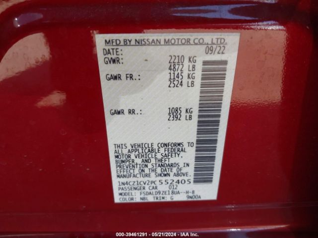 1N4CZ1CV2PC552405 Nissan Leaf Sv Plus 60 Kwh