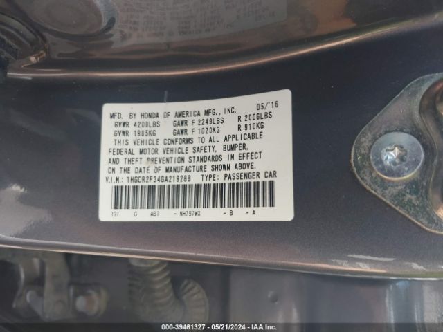 1HGCR2F34GA219288 Honda ACCORD LX