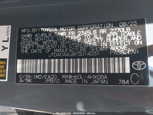 Toyota PRIUS XLE 2023 JTDACAAU8P3014031 Image 9