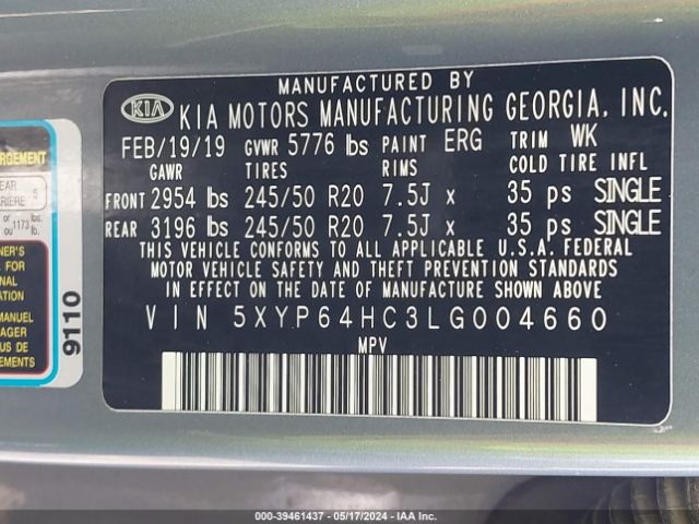 5XYP64HC3LG004660 KIA Telluride S